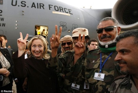 Hillary Clinton
                                                    in Tripoli, LIbya;
                                                    Benghazi Deception